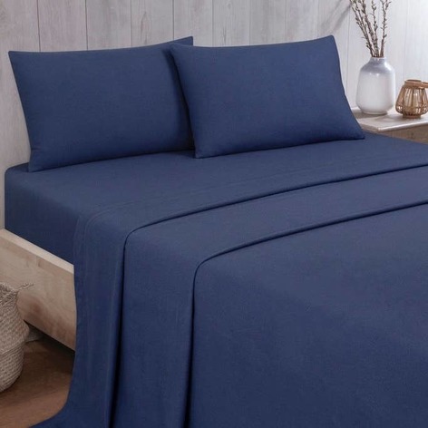 Selling: Atlantic Blue Plain Dye Flannelette | Pillowcase