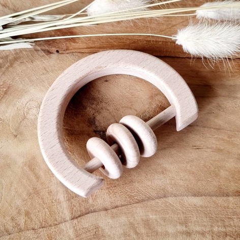 Selling: Wooden Rattle With Round Rings