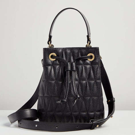Selling: Camilla2 - Pebbled Quilted Italian - Hand Bag - Black