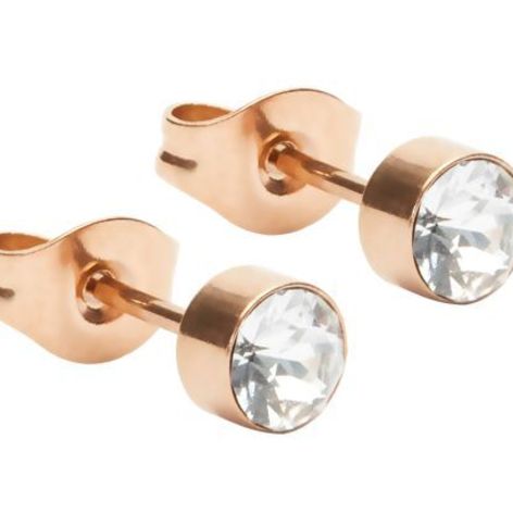 Selling: Ear Studs - "Moments Of Life" - Rose Gold Plated - Crystal 606456
