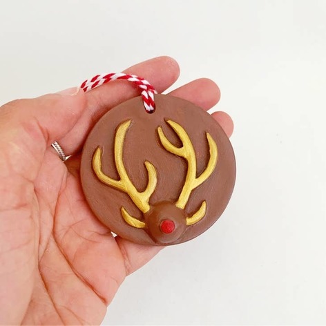 Selling: Christmas Tree Decoration Reindeer Boob Art, Novelty Gift_Mocha (Brown)