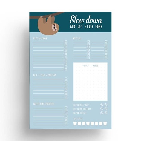 Selling: Sloth Slow Down Self Care Daily Planner Notepad A5
