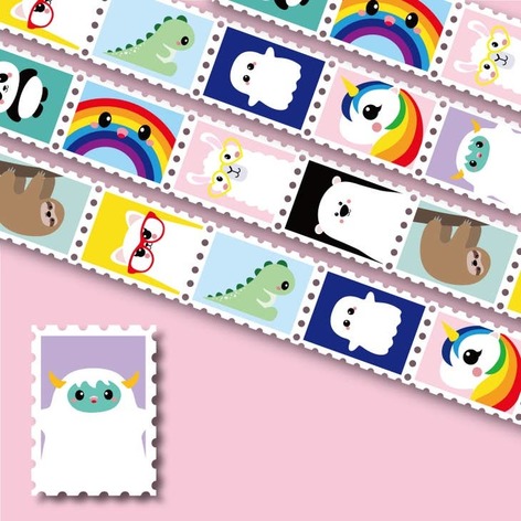 Selling: Stamp Washi Tape Ghost, Dino, Unicorn, Cat, Rainbow And More