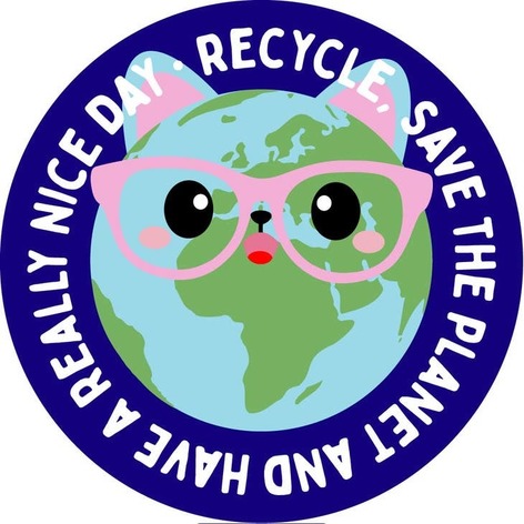 Selling: Recycle Sticker Cat Planet 75 Mm Save The Planet