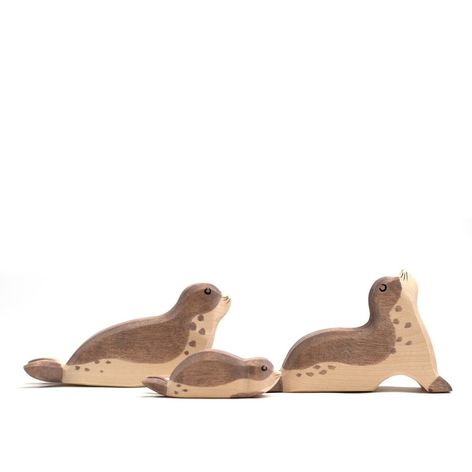 Selling: Wooden Toy Animals - Seal Family - Montessori - Open Ended Toys