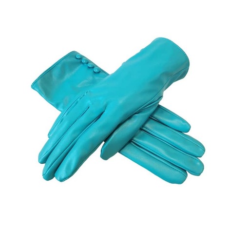 Selling: Orlan Faux Leather Cuff Button Gloves-Teal
