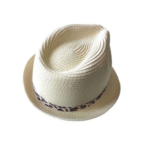 Selling: Straw Trilby Hat With Leopard Band