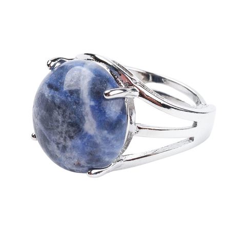 Selling: Adjustable Sodalite Ring, With Brass Findings