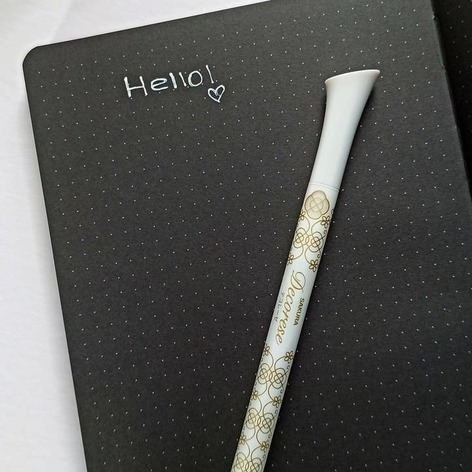 Selling: Holographic Foiled Shooting Star Dot Grid A5 Journal | Black